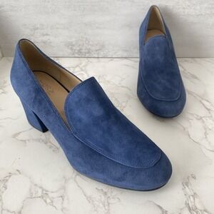 Naturalizer Dany Pumps Sz 8.5W Blue Suede Mid Heel‎ Work Everyday